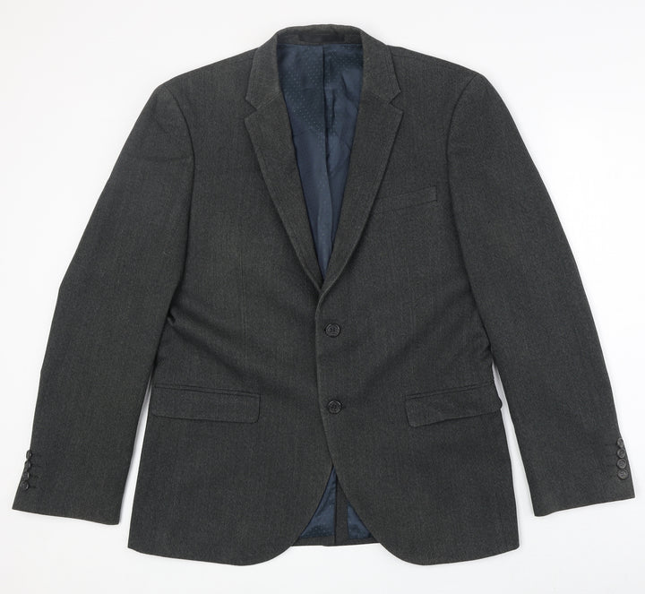 NEXT Mens Grey Polyester Jacket Suit Jacket Size 40 Regular