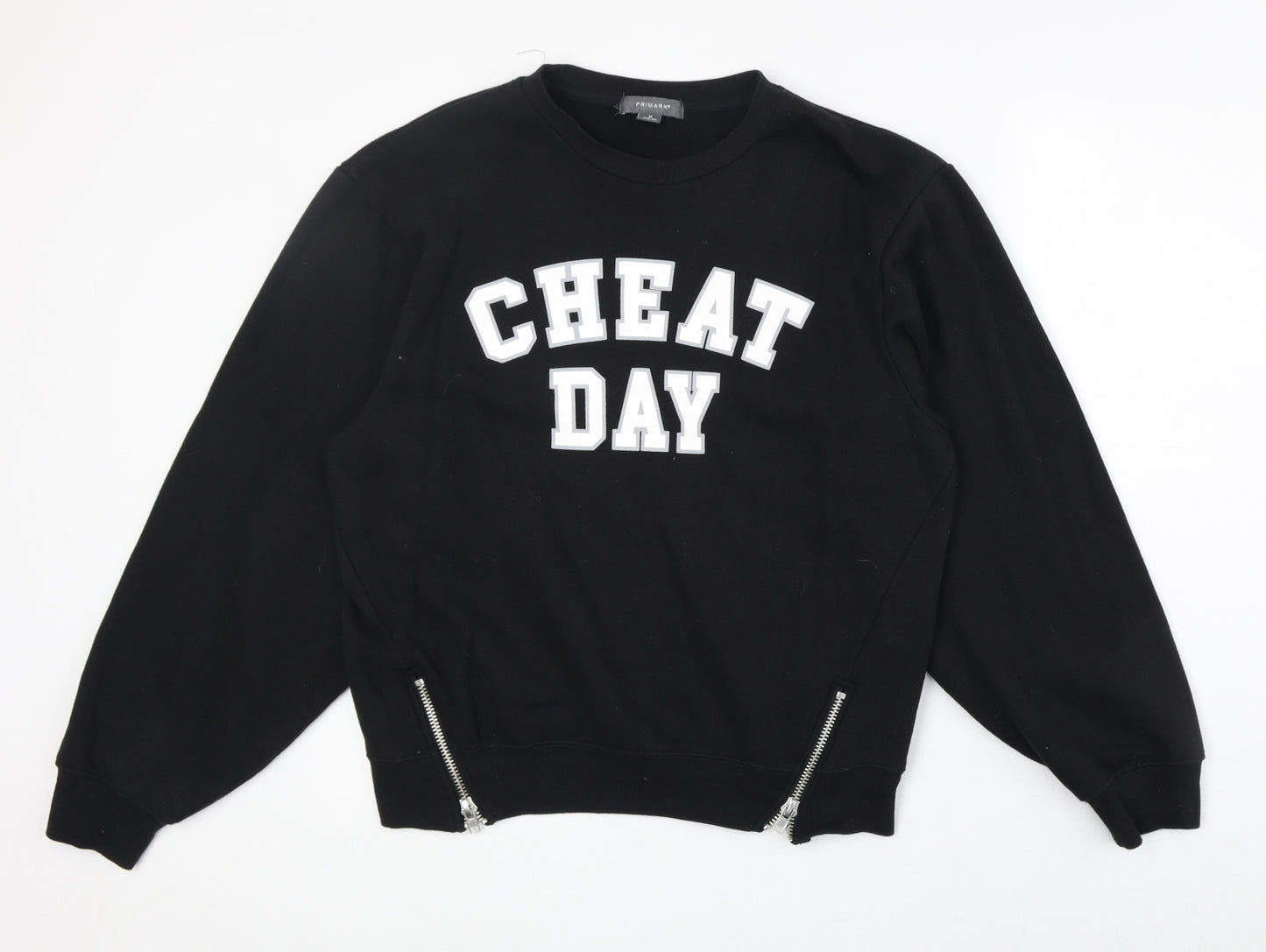 Primark Womens Black Cotton Pullover Sweatshirt Size M Pullover - Cheat Day