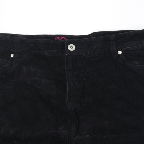 Betty Womens Black Cotton A-Line Skirt Size 12 Zip