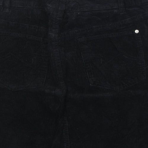 Betty Womens Black Cotton A-Line Skirt Size 12 Zip