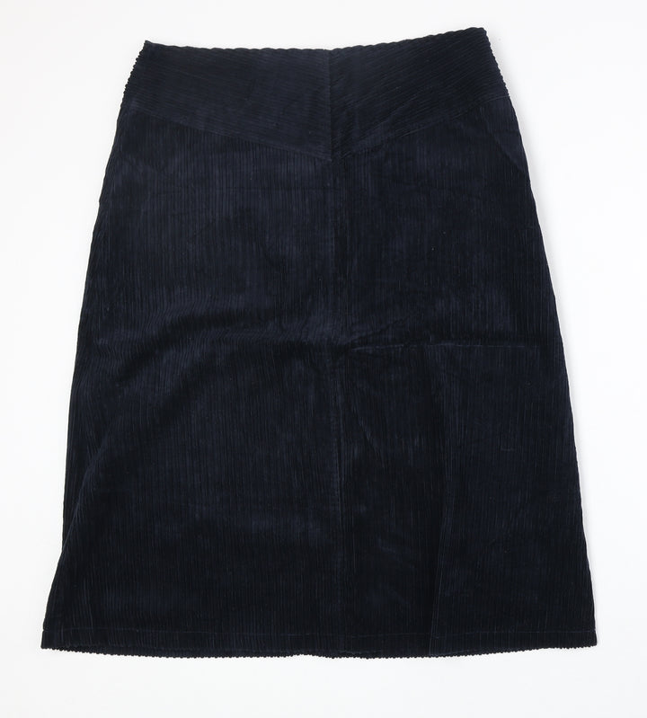 Adini Womens Blue Polyester A-Line Skirt Size M Zip