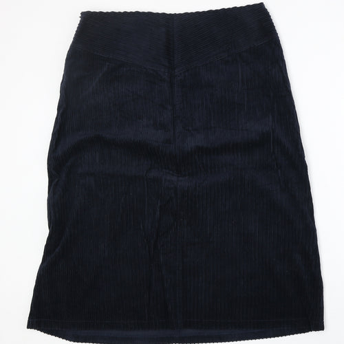 Adini Womens Blue Polyester A-Line Skirt Size M Zip