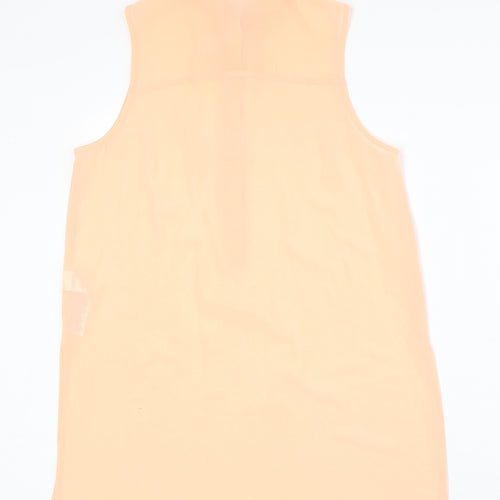New Look Girls Pink Polyester Basic Tank Size 13 Years Collared Button