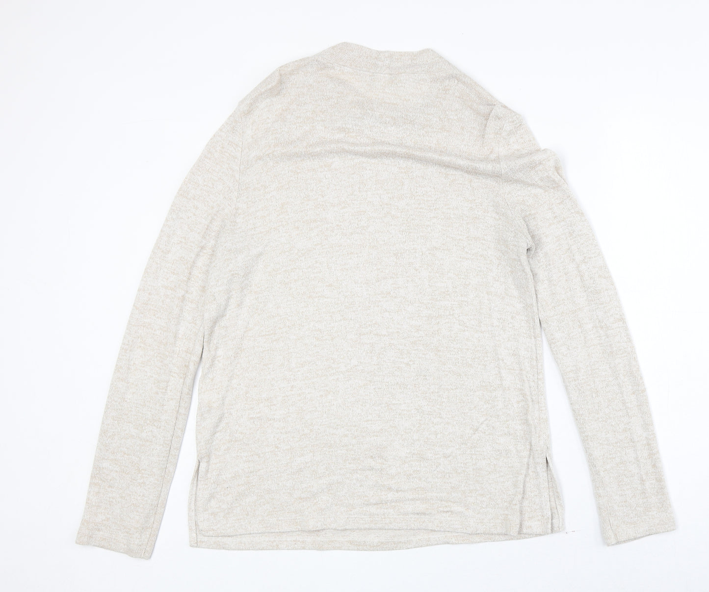 H&M Womens Beige Round Neck Polyester Pullover Jumper Size M