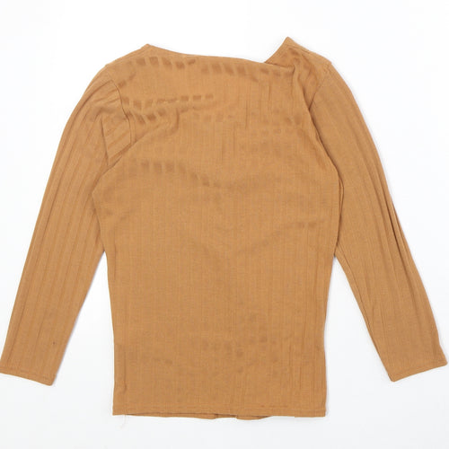 Pins & Needles Womens Orange Polyester Basic Blouse Size S V-Neck - Lace Up Detail