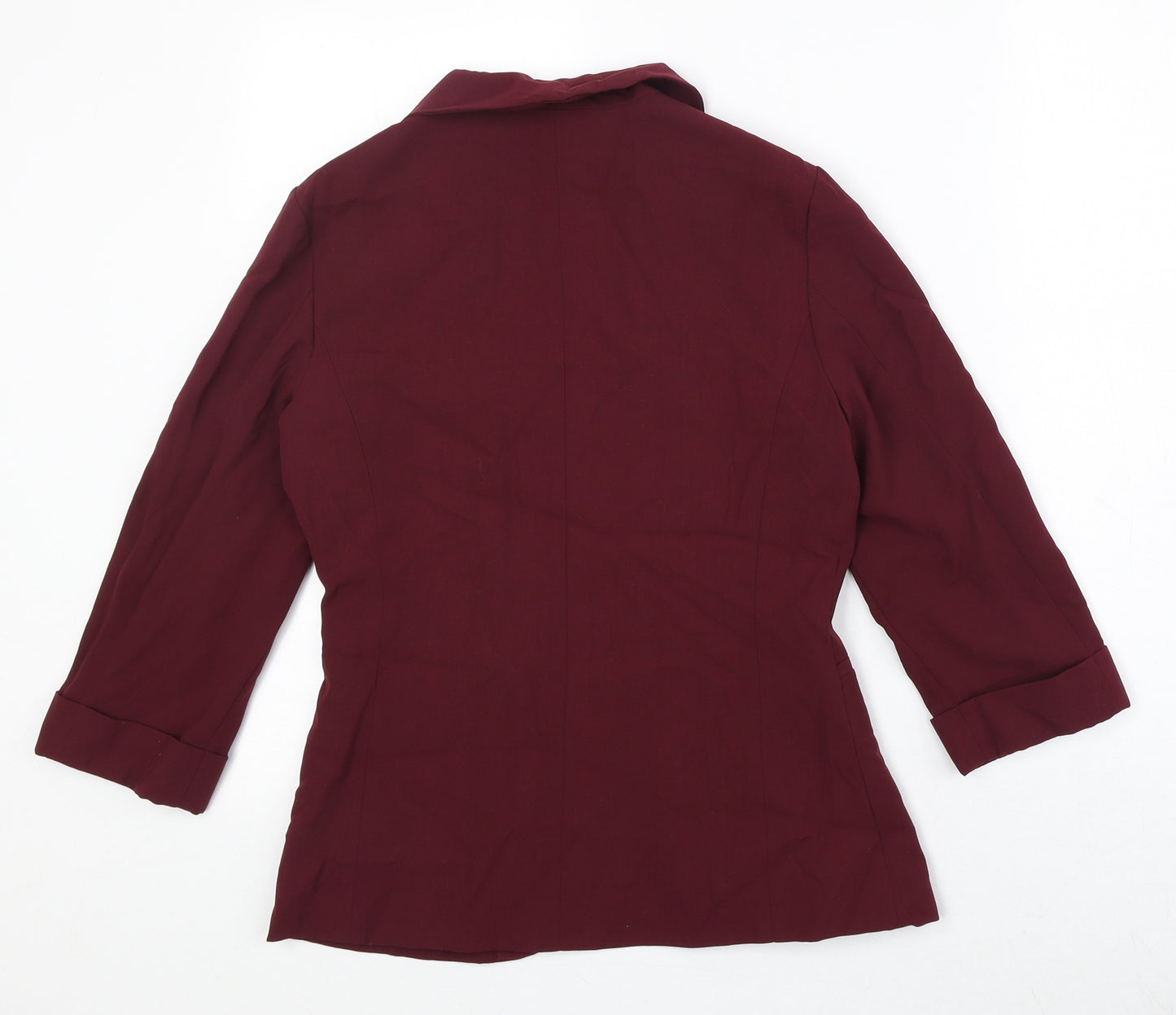 New Look Womens Red Polyester Jacket Blazer Size 10