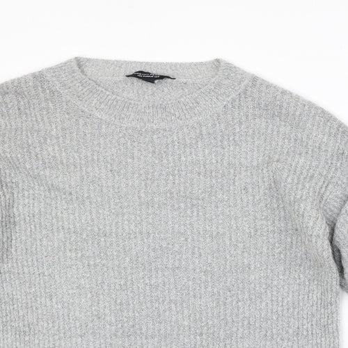 Dorothy Perkins Womens Grey Round Neck Acrylic Pullover Jumper Size 10