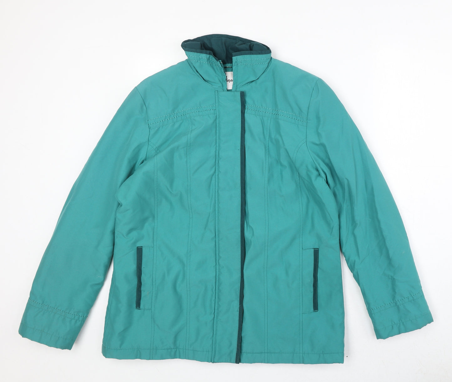 Eleganze Womens Green Jacket Size M Zip