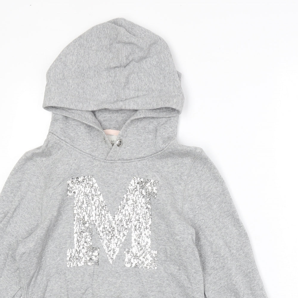H&M Girls Grey Cotton Pullover Hoodie Size 12-13 Years Pullover