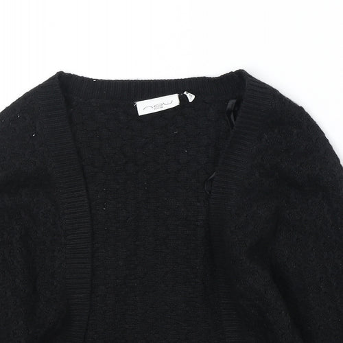 New Look Womens Black V-Neck Acrylic Cardigan Jumper Size 10
