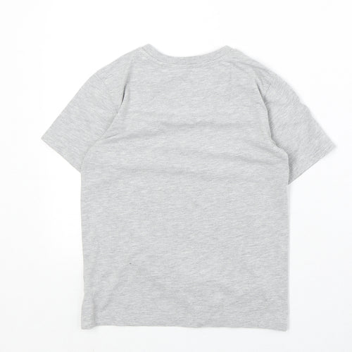 Debenhams Boys Grey Cotton Basic T-Shirt Size 7-8 Years Round Neck Pullover