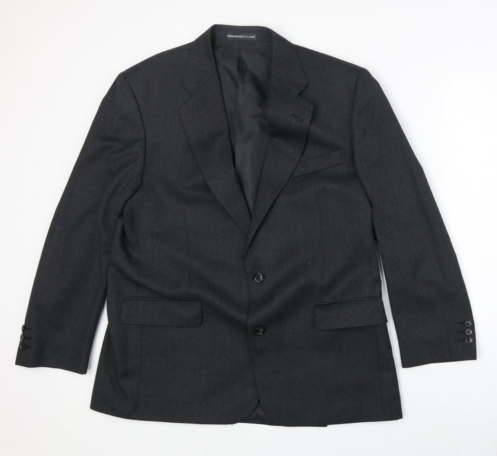 Greenwood Mens Grey Wool Jacket Suit Jacket Size 42 Regular