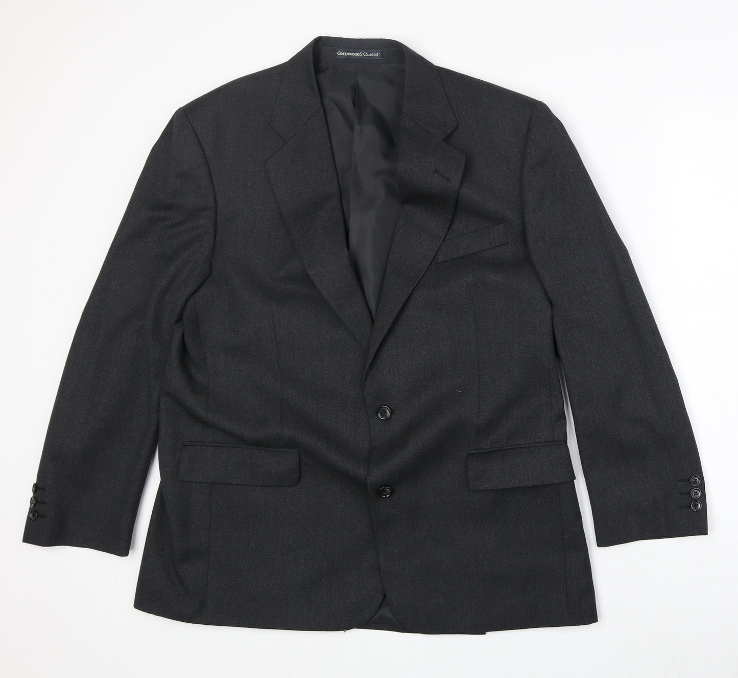 Greenwood Mens Grey Wool Jacket Suit Jacket Size 42 Regular