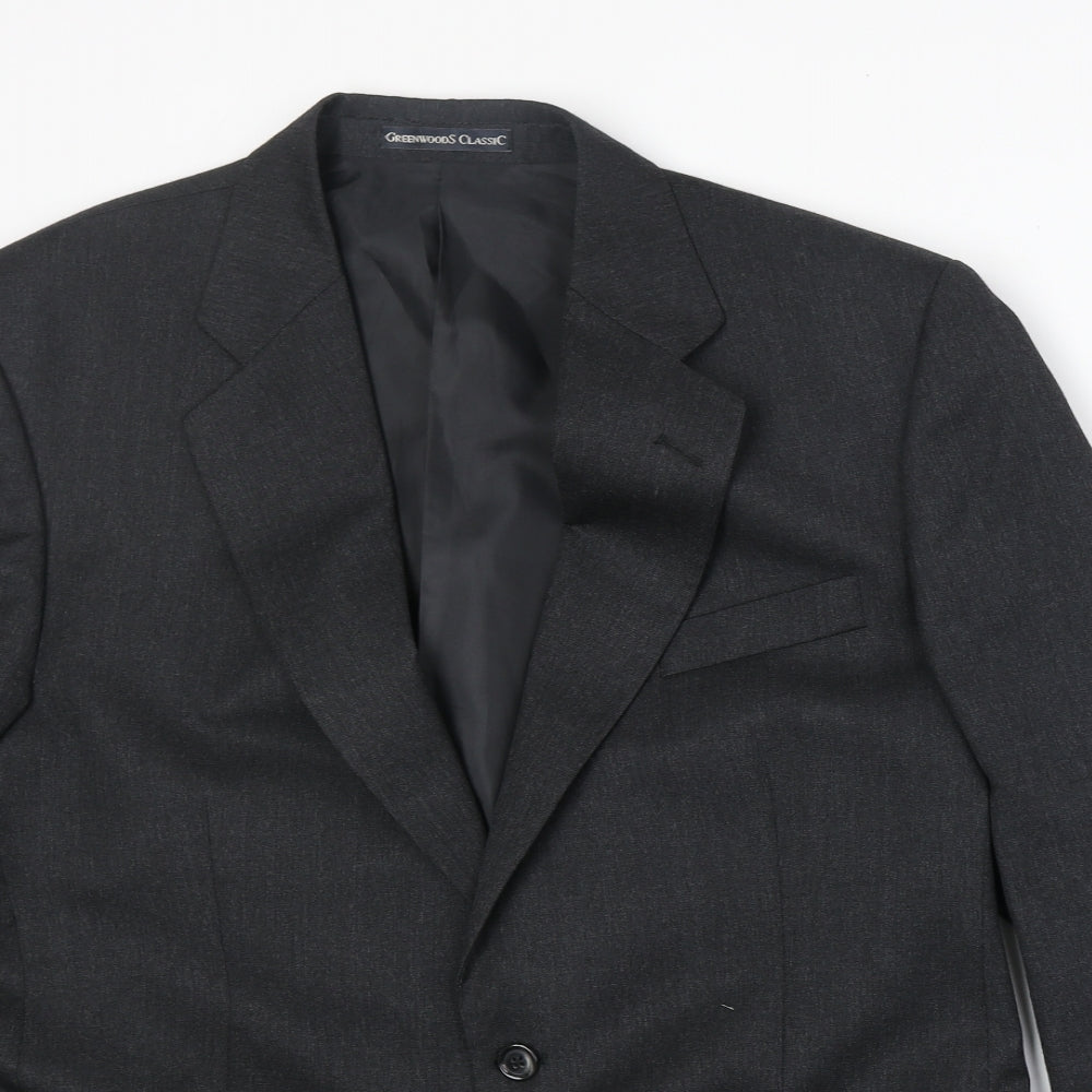 Greenwood Mens Grey Wool Jacket Suit Jacket Size 42 Regular