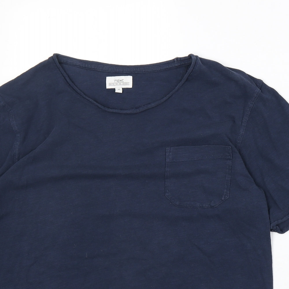 NEXT Mens Blue Cotton T-Shirt Size M Round Neck