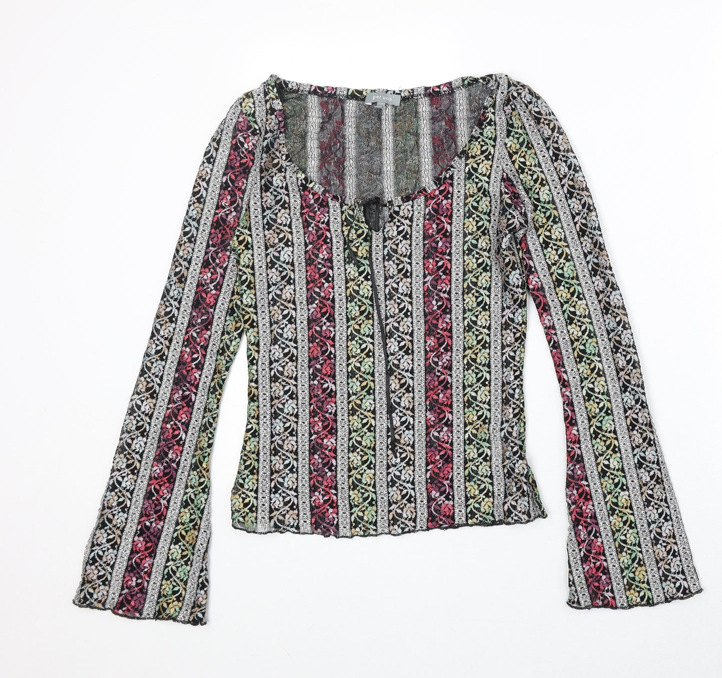 Marks and Spencer Womens Multicoloured Geometric Polyester Basic Blouse Size 10 Round Neck