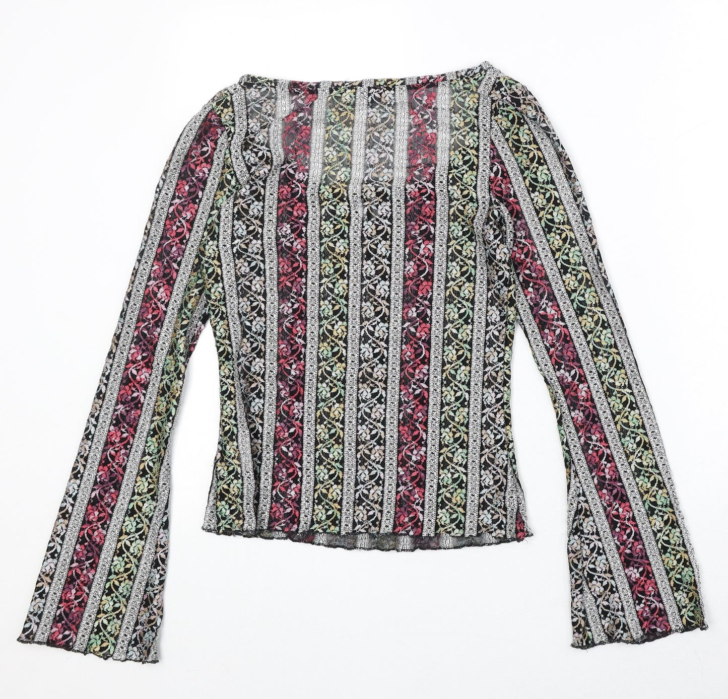 Marks and Spencer Womens Multicoloured Geometric Polyester Basic Blouse Size 10 Round Neck