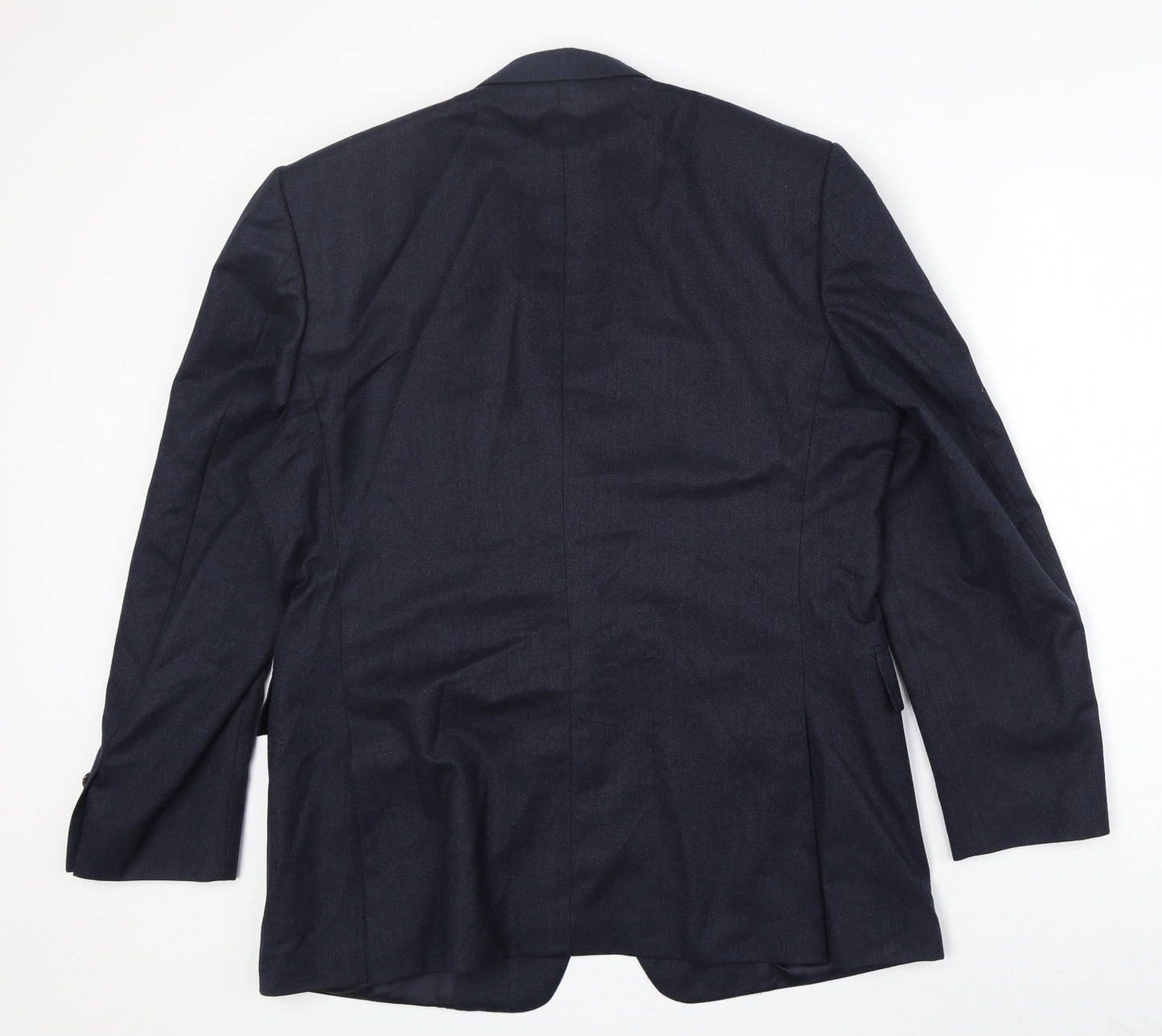 Chester Barrie Mens Blue Wool Jacket Suit Jacket Size 44 Regular