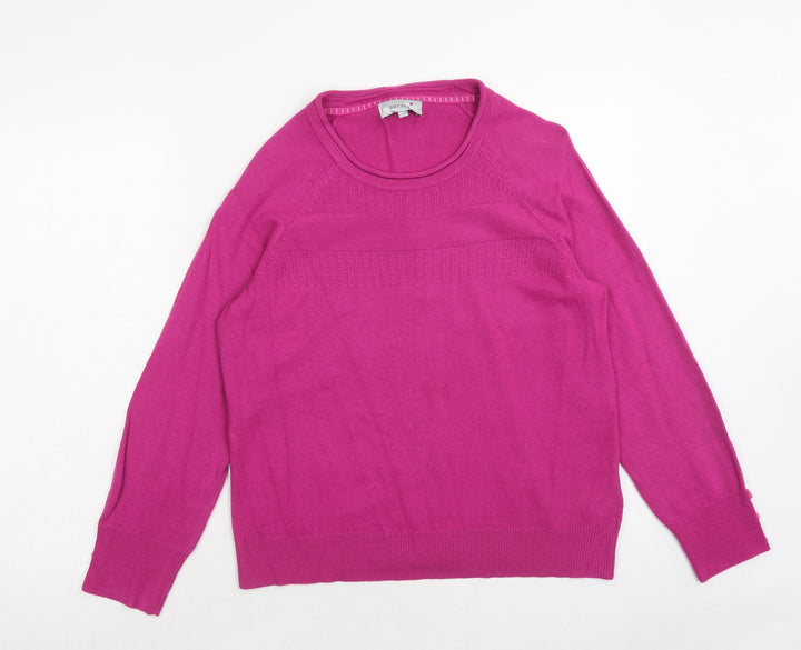 Per Una Womens Purple Round Neck Acrylic Pullover Jumper Size 16