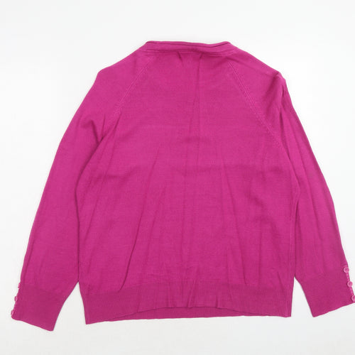 Per Una Womens Purple Round Neck Acrylic Pullover Jumper Size 16