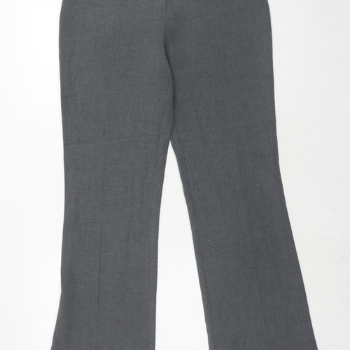 Marks and Spencer Womens Grey Polyester Dress Pants Trousers Size 12 Regular Hook & Eye