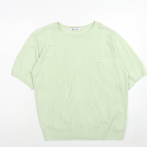 Damart Womens Green Round Neck Acrylic Pullover Jumper Size 16 - Size 16-18
