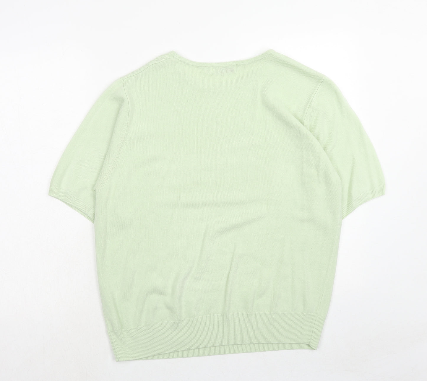 Damart Womens Green Round Neck Acrylic Pullover Jumper Size 16 - Size 16-18