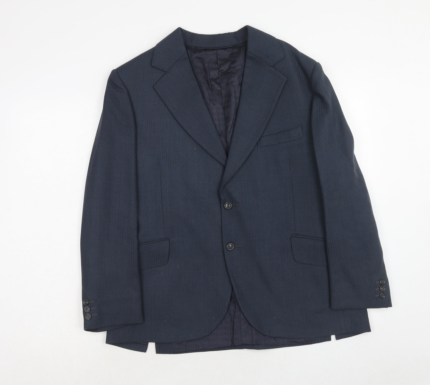 Terylene Mens Blue Polyacrylate Fibre Jacket Suit Jacket Size 38 Regular