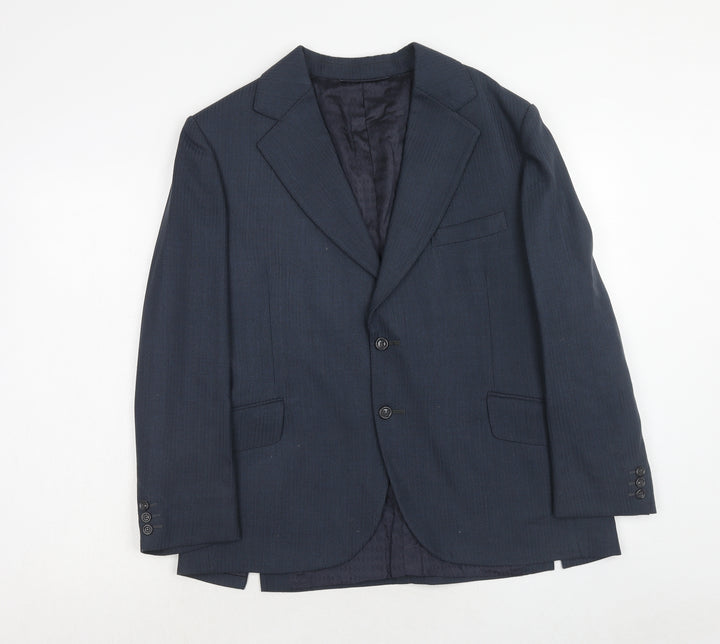 Terylene Mens Blue Polyacrylate Fibre Jacket Suit Jacket Size 38 Regular