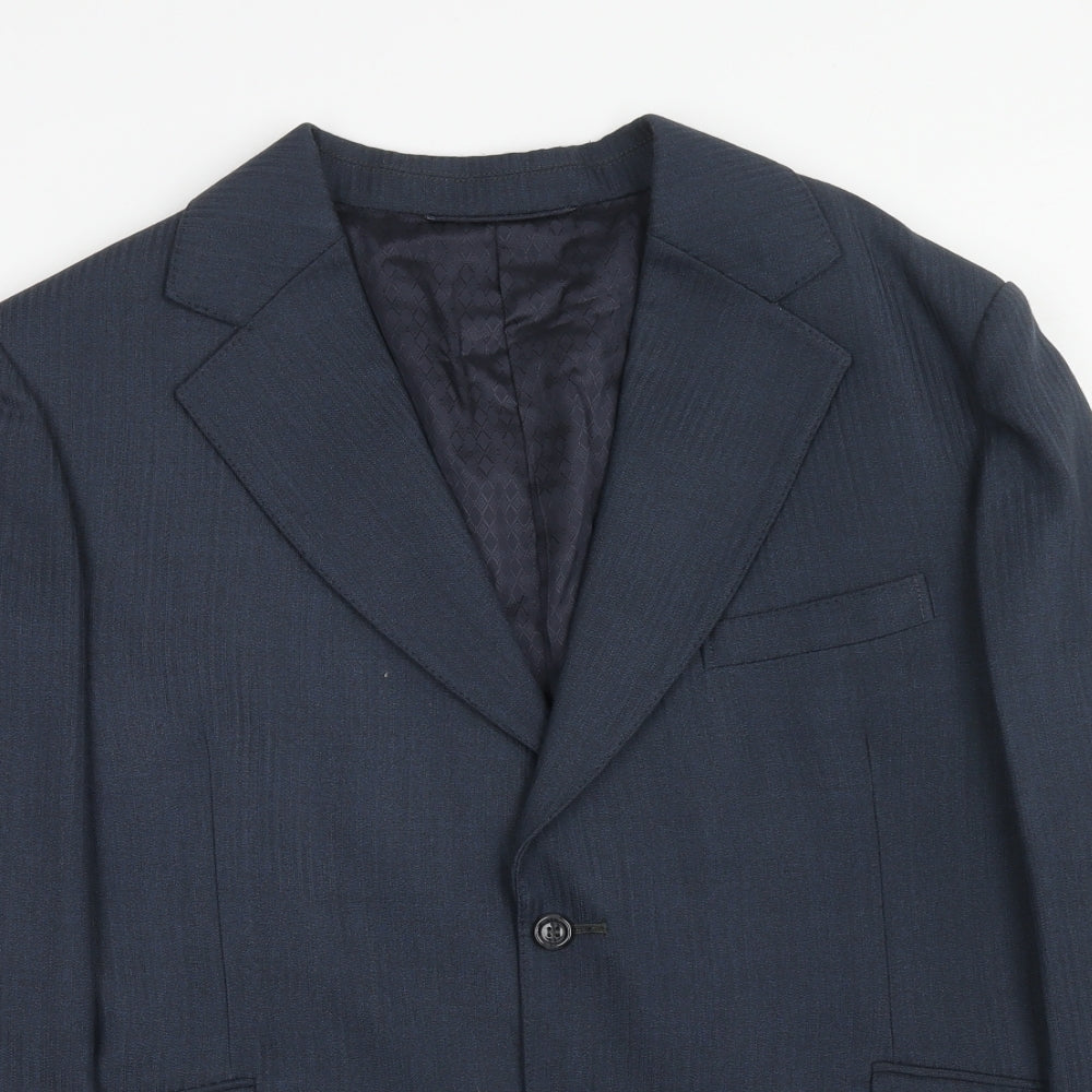 Terylene Mens Blue Polyacrylate Fibre Jacket Suit Jacket Size 38 Regular