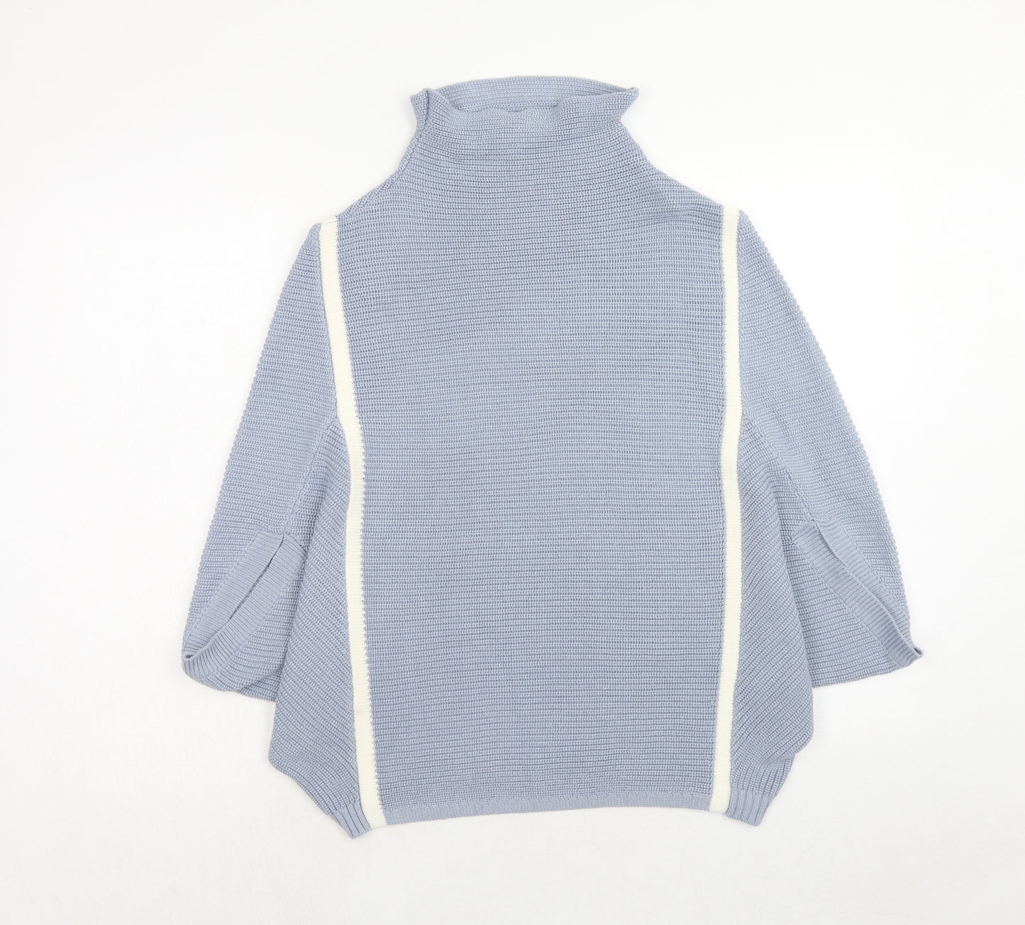 RMK Womens Blue High Neck Acrylic Pullover Jumper Size M