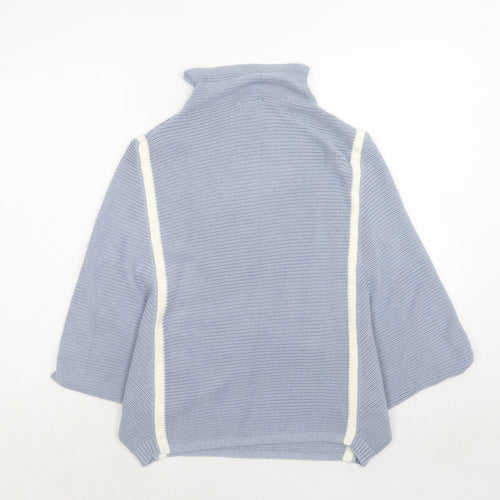 RMK Womens Blue High Neck Acrylic Pullover Jumper Size M