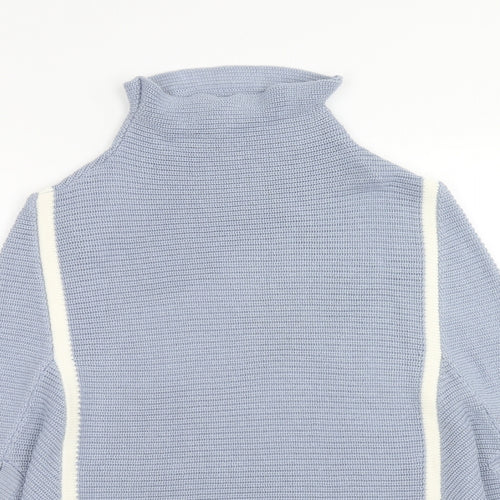 RMK Womens Blue High Neck Acrylic Pullover Jumper Size M