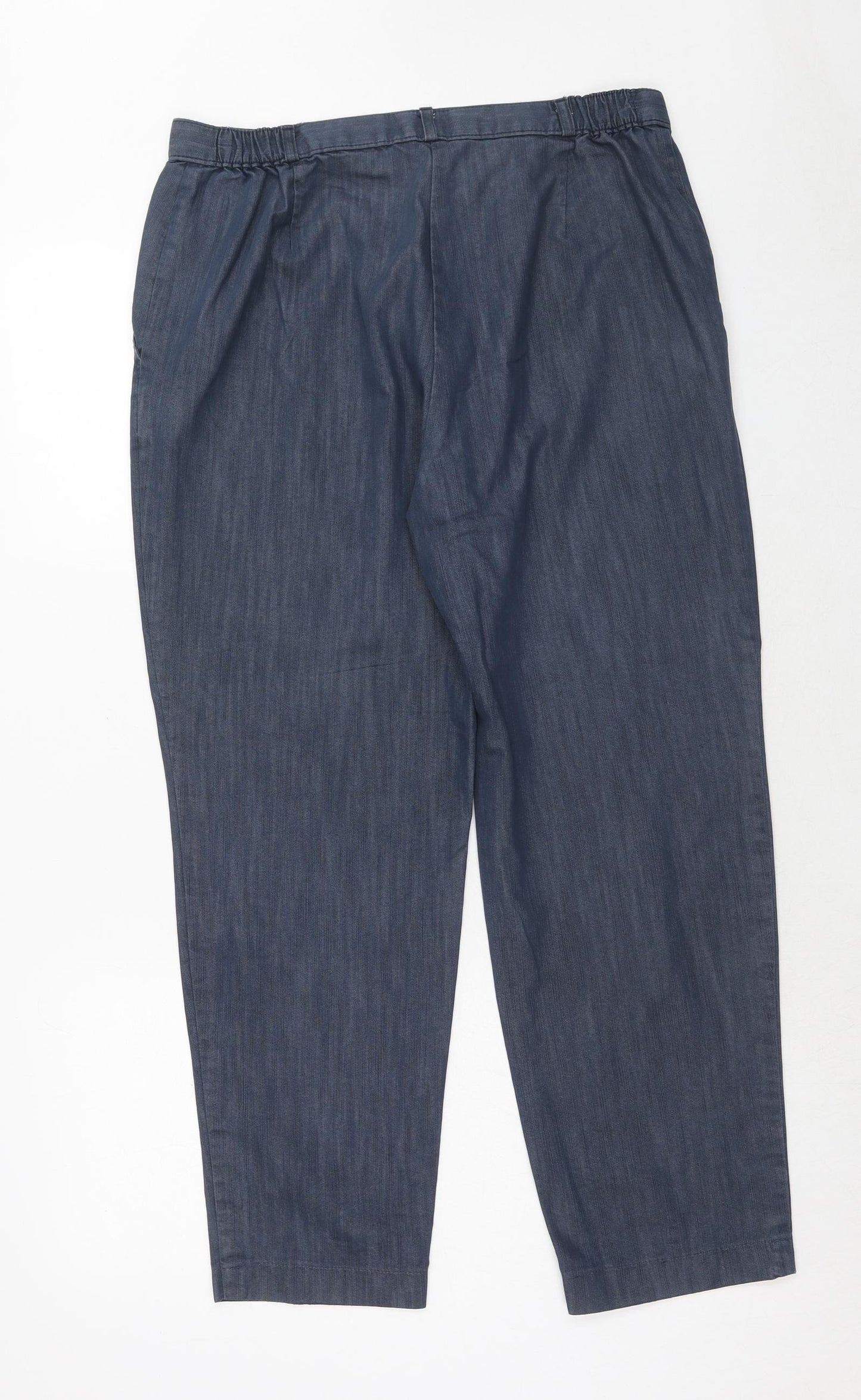 Marks and Spencer Womens Blue Cotton Straight Jeans Size 14 Regular Zip