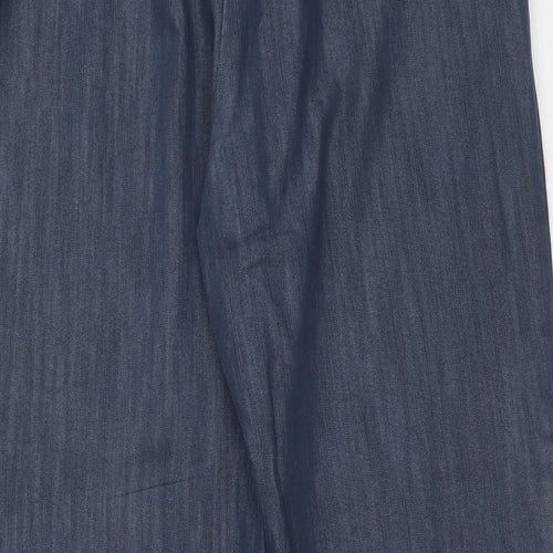 Marks and Spencer Womens Blue Cotton Straight Jeans Size 14 Regular Zip