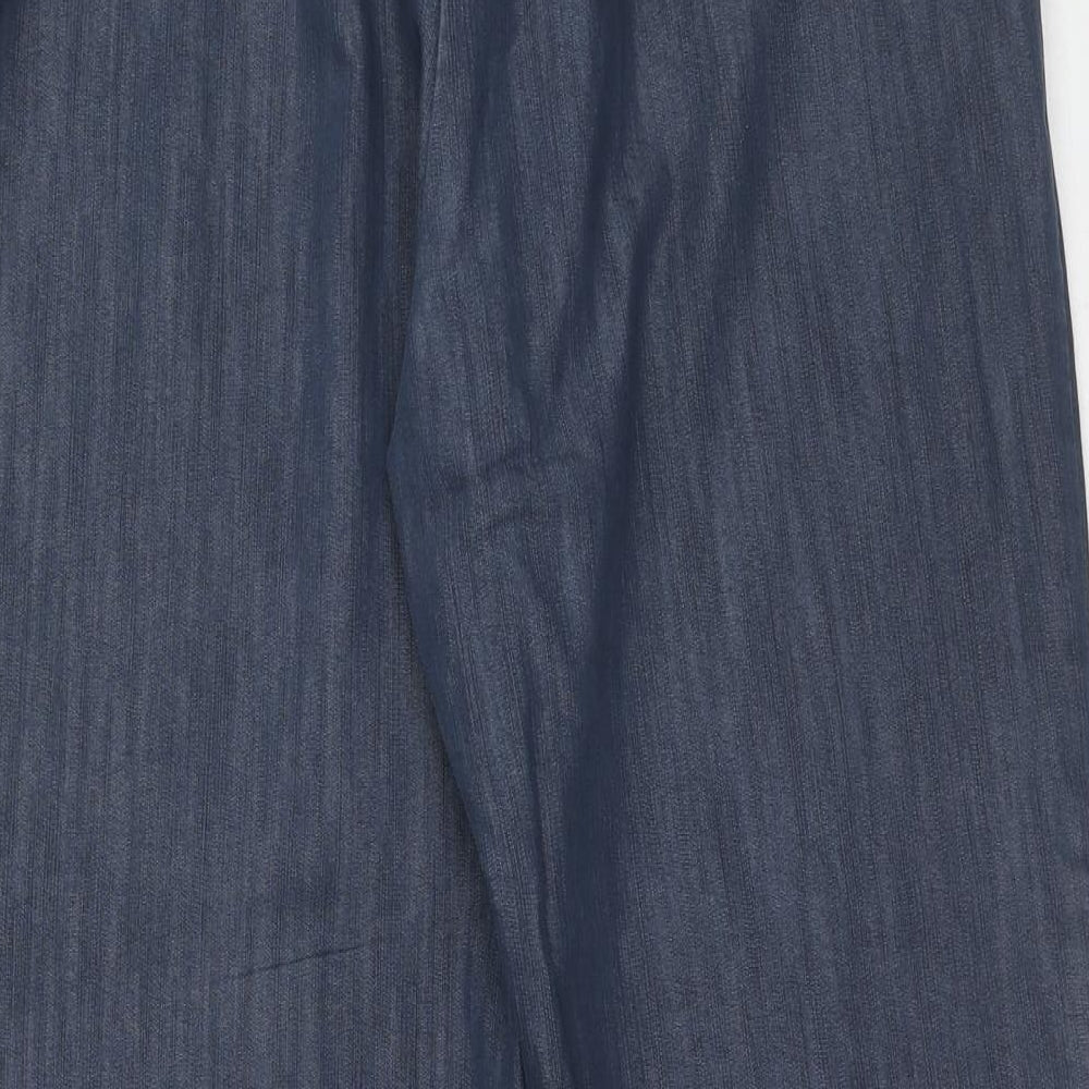 Marks and Spencer Womens Blue Cotton Straight Jeans Size 14 Regular Zip