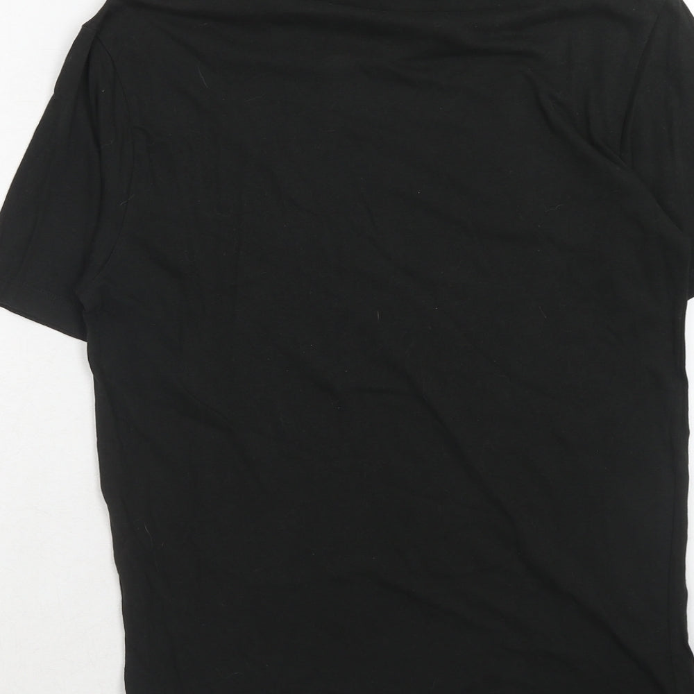 H&M Womens Black Cotton Basic T-Shirt Size XS Round Neck - Malibu
