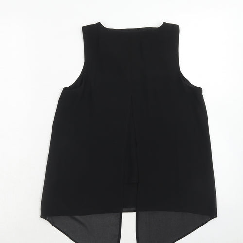 New Look Womens Black Polyester Basic Blouse Size 8 Round Neck