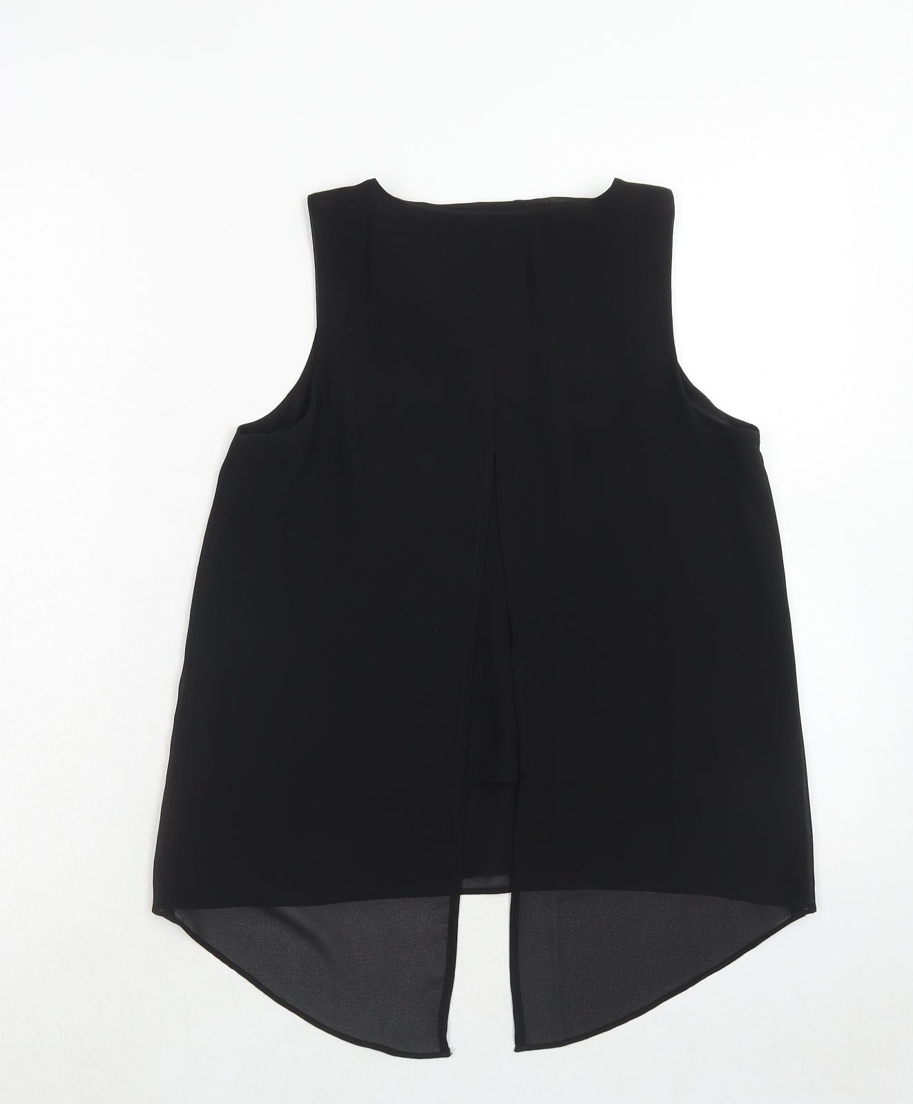 New Look Womens Black Polyester Basic Blouse Size 8 Round Neck