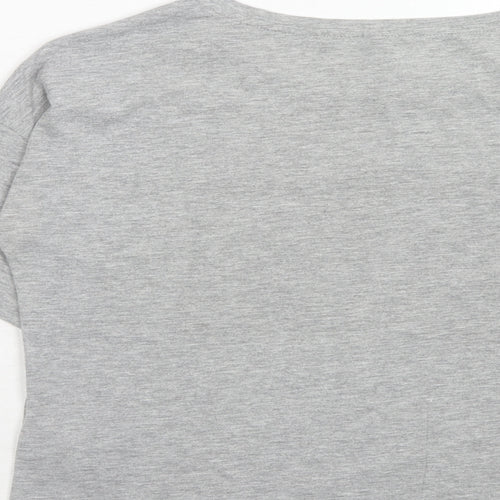 H&M Womens Grey Cotton Basic T-Shirt Size S Round Neck