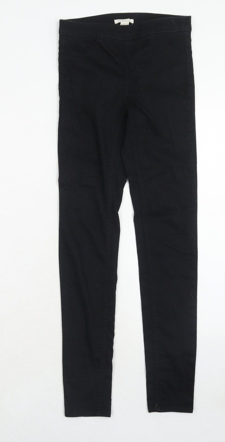 H&M Womens Black Cotton Jegging Jeans Size 4 Regular