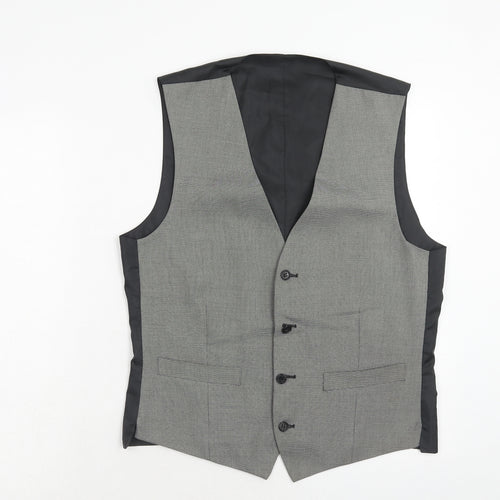 Marks and Spencer Mens Grey Polyester Jacket Suit Waistcoat Size 38 Regular