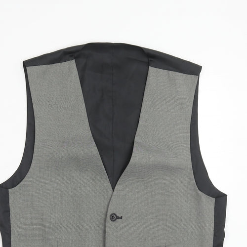 Marks and Spencer Mens Grey Polyester Jacket Suit Waistcoat Size 38 Regular