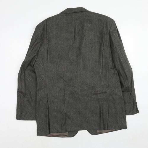Marks and Spencer Mens Grey Plaid Wool Jacket Suit Jacket Size 42 Regular
