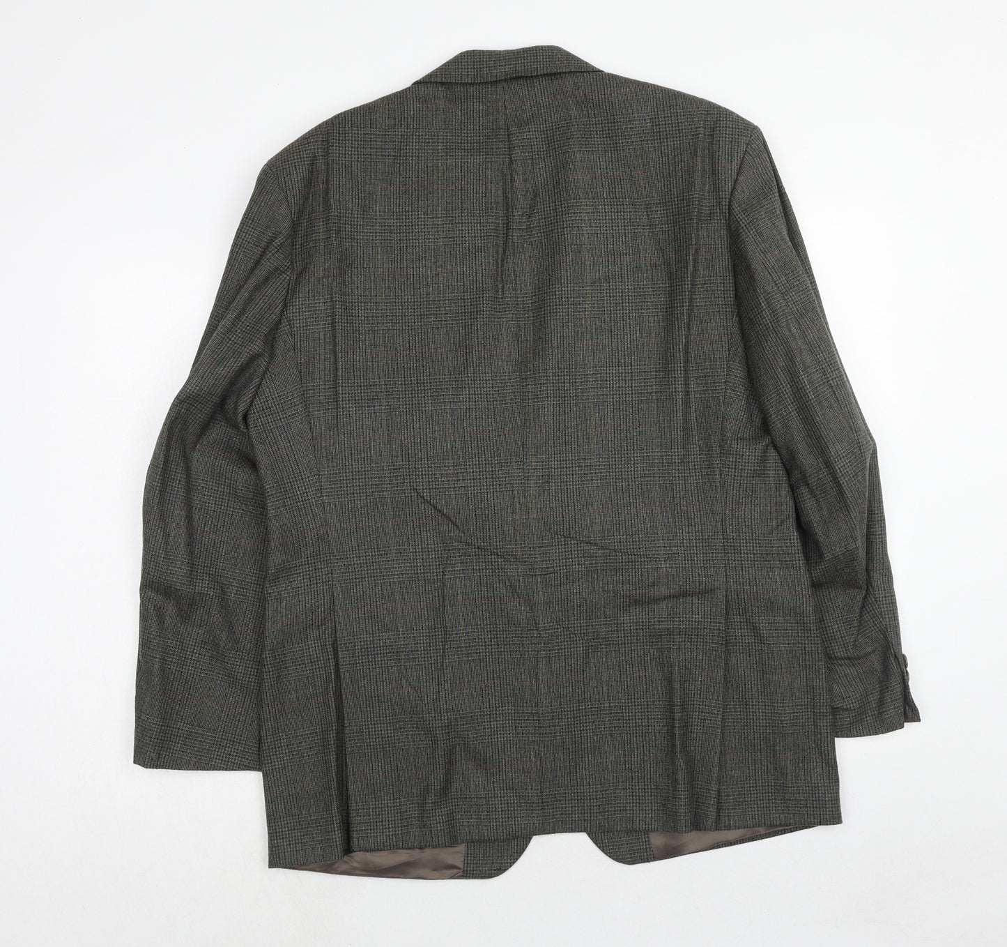Marks and Spencer Mens Grey Plaid Wool Jacket Suit Jacket Size 42 Regular