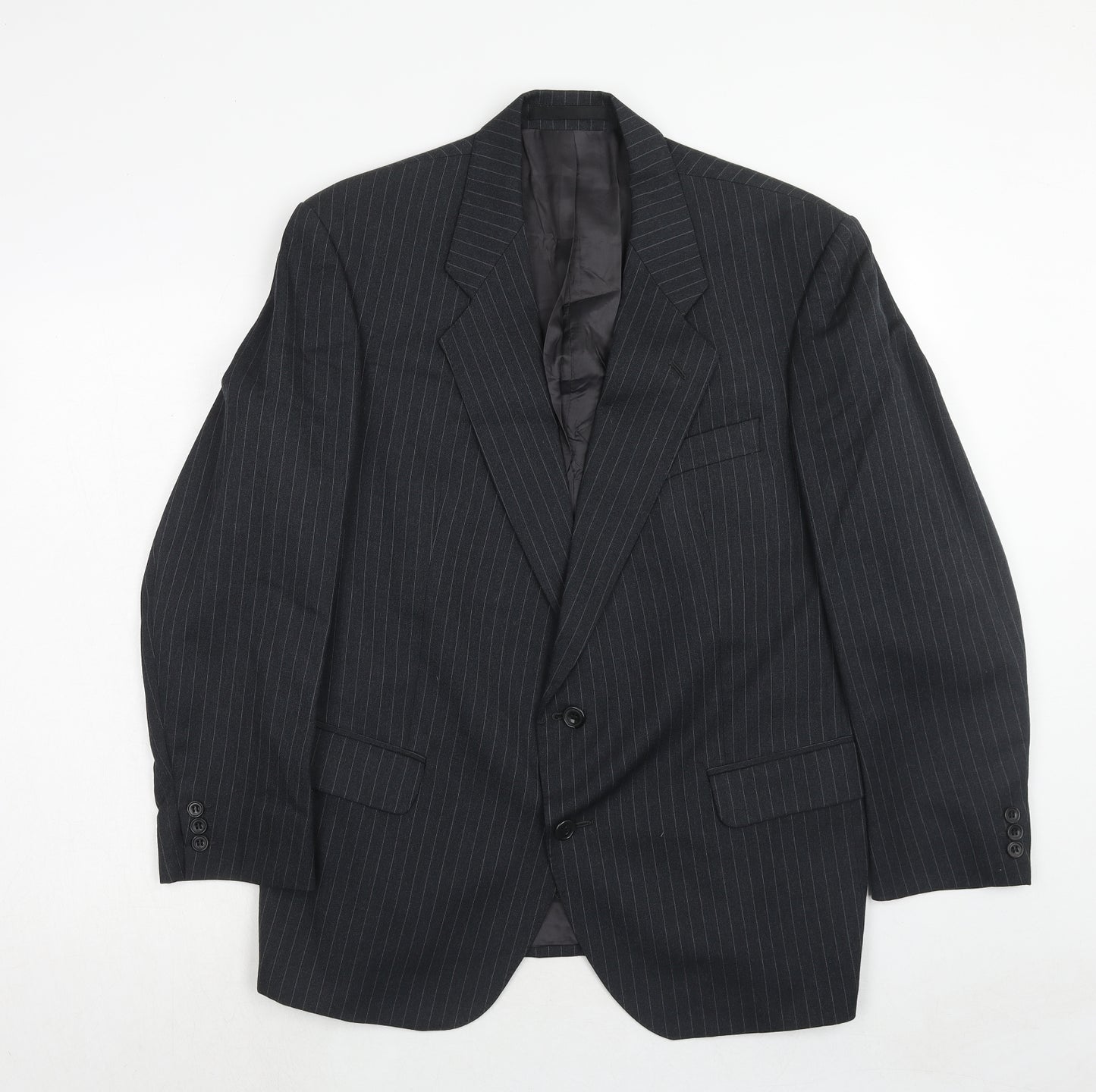 CENTAUR Mens Grey Striped Wool Jacket Suit Jacket Size 42 Regular