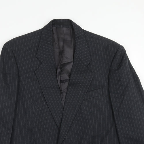 CENTAUR Mens Grey Striped Wool Jacket Suit Jacket Size 42 Regular