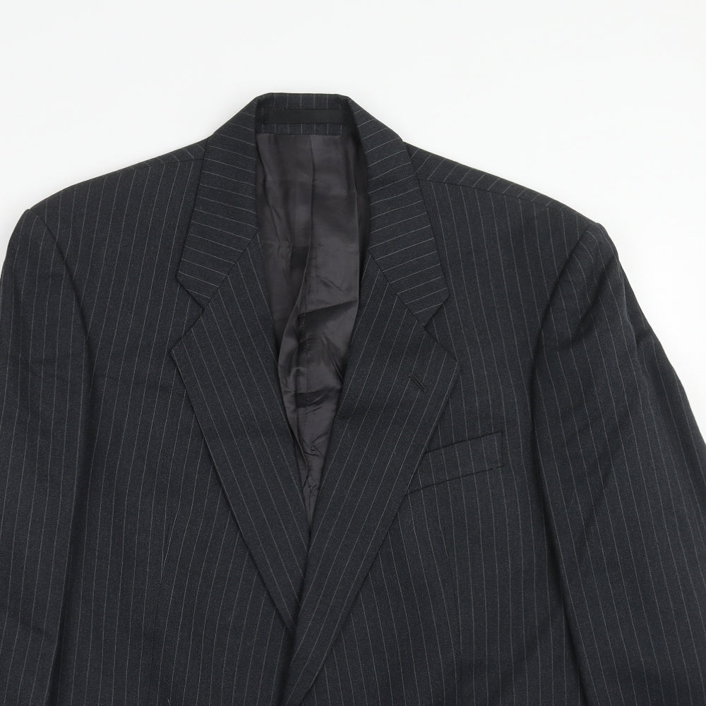 CENTAUR Mens Grey Striped Wool Jacket Suit Jacket Size 42 Regular