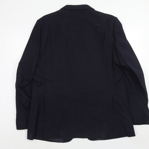 Varteks Mens Blue Striped Wool Jacket Suit Jacket Size 44 Regular