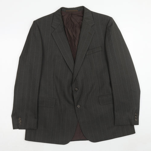 Westbury Mens Grey Striped Polyester Jacket Suit Jacket Size 44 Regular